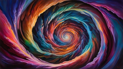 Wall Mural - Spiral illustration abstract background design, combination of different color hues on a random designed wallpaper