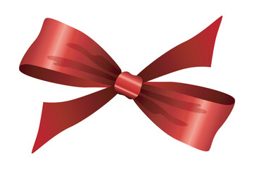 Poster - Red gift ribbon flat vector illustration showcasing a simple but elegant design The bright red ribbon symbolizes celebration and festivity in gifts and decor