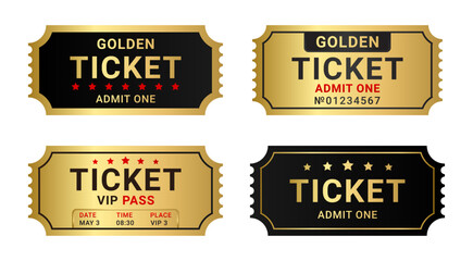 Luxury ticket symbol on white background