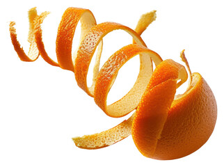 Poster - PNG Spiral orange peel fruit plant food.