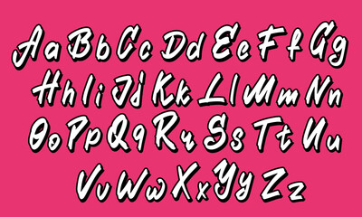 Wall Mural - Hand drawn vector alphabet isolated. Decorative artistic font.