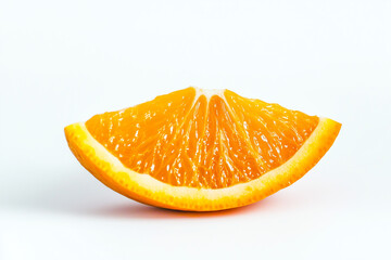 Fresh orange slice isolated on white background, Close up shot juicy orange with orange zest.