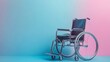 © Andrii - A sleek modern wheelchair against a vibrant blue and pink background