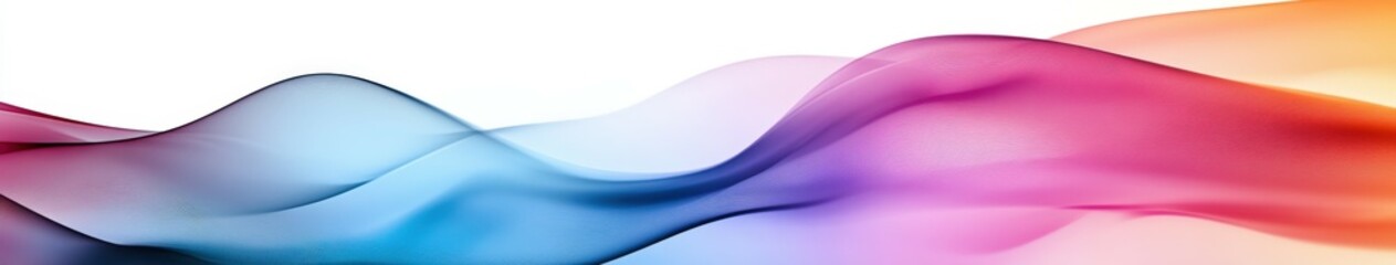 Poster - Colorful waves blend in smooth patterns on a white background