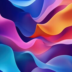 Poster - Colorful abstract waves flowing smoothly, creating a vibrant visual texture