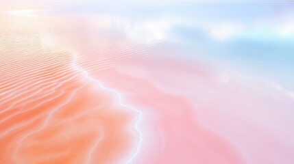 Canvas Print - a beautiful pink and orange beach with a calm ocean