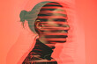 © ADDICTIVE STOCK - Double exposure portrait with abstract red theme