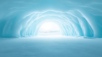Canvas Print - a blue cave with a light shining through it
