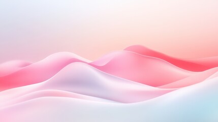Canvas Print - a pink and white mountain range with a blue sky in the background