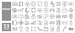 © M Design - Set of 50 line icons related to print, printing, printer, digital, offset, brochure, catalog, flyer, newspaper, card, t-shirt, design, painting, Editable stroke. Vector illustration