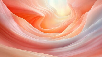 Wall Mural - A colorful, abstract painting of a mountain range with a bright orange