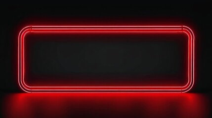 Sticker - Dynamic Red Neon Frame on Black Background