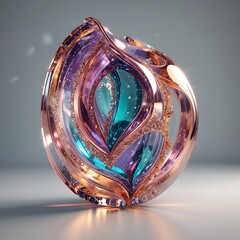 Canvas Print - Abstract glass shape, 3d render