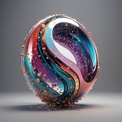 Wall Mural - Abstract glass shape, 3d render