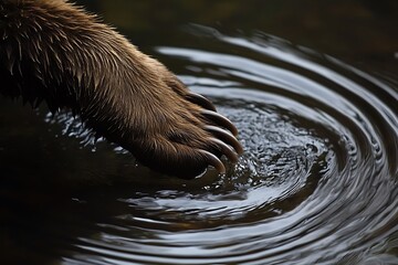 Canvas Print - otter swimming in water