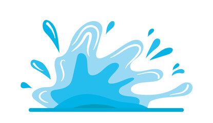 Fototapete - Blue splash vector illustration water drop with dynamic shapes flat vector illustration suitable for design and graphics