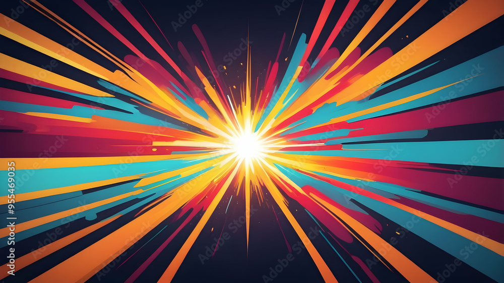 Chromatic Convergence: A vibrant, abstract explosion of color and light ...