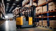 © Alexander - Forklift Operating in Warehouse With Boxes on Shelves