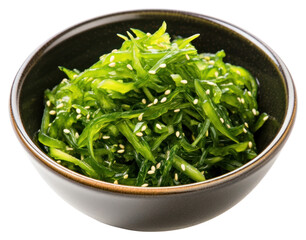 Canvas Print - PNG Japanes seaweed salad food bowl white background.