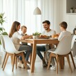 © Maxime - Family Enjoying Meal Together at Wooden Dining Table