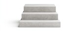 A stepped concrete podium with a matte finish, isolated on a white background