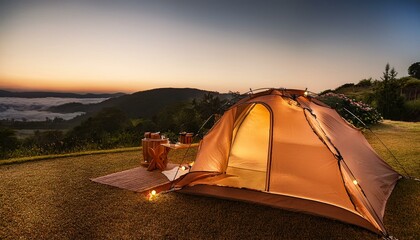 Canvas Print - tent in the mountains