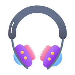 Poster - Headphones icon designed in flat style 