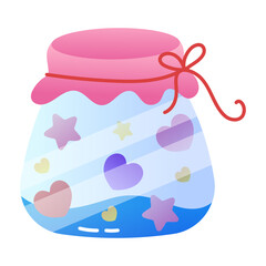 Sticker - A flat style icon of candy jar 