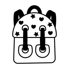 Poster - A glyph style icon of backpack 