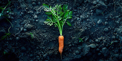 Canvas Print - Fresh carrots in the garden