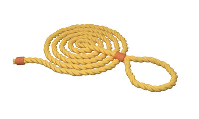 3d lasso. Western cowboy, rodeo cord lasso sign. 3d rendering