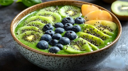 Refreshing Green Smoothie Bowl Packed with Superfoods and Vitamins