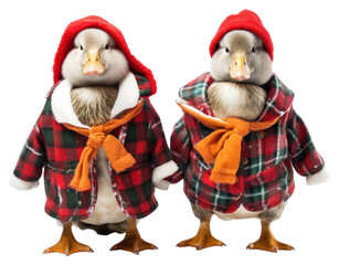 Canvas Print - PNG Christmas duck toy transparent background.