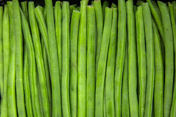 Wall Mural - green beans fresh vegetable string bean fresh meal food snack on the table copy space food background rustic top view