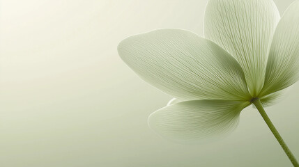 Poster - White flower petals showing translucent veins on green background