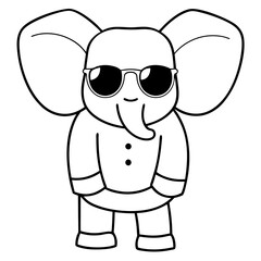 Wall Mural - Charming Elephant Rocking Sunglasses - Vector Art