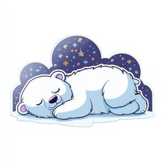 Canvas Print - Sleeping Polar Bear Cartoon Illustration