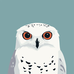 Wall Mural - Illustration of a Snowy Owl with Striking Eyes