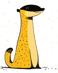 Wall Mural - Cartoon Meerkat Smiling on a White Background