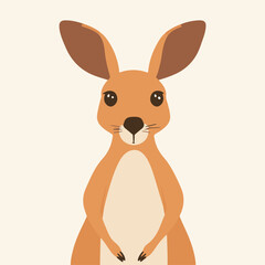 Illustration of a Cute Cartoon Rabbit Standing Upright