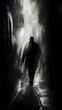 © Thawatchai - The Elusive Thief s Nimble Movements Captured in a Blur of Motion in a Dim Urban Alleyway