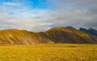 © be free - Countryside landscape with mountain. Autumn mountain landscape. Nature of Iceland. Fall nature in mountain countryside. Scenery landscape of mountain. Scenery autumn countryside. Travel destination