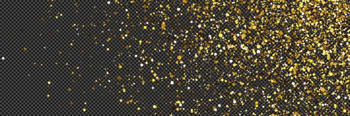 Poster - Gold glittering dust with stars on transparent backdrop