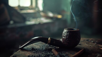 Wall Mural - pipe in a smoke