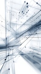 Wall Mural - futuristic web development visualization with abstract architectural framework and minimalist