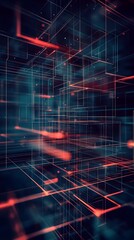 Wall Mural - futuristic digital framework visualization with minimalist architectural lines and advanced ui