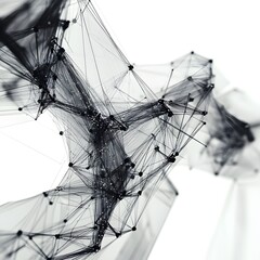 Wall Mural - modular wireframe architecture design in futuristic style