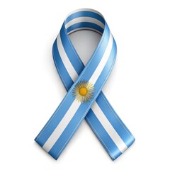 Wall Mural - Argentina flag ribbon design with sun emblem shown in a classic style. Generative AI