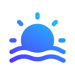 Sticker - sunrise gradient fill icon