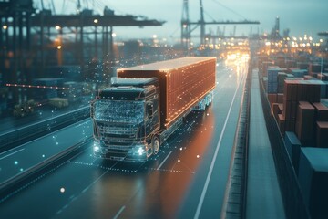 Global trade network visualization with real time digital tracking for transportation and logistics